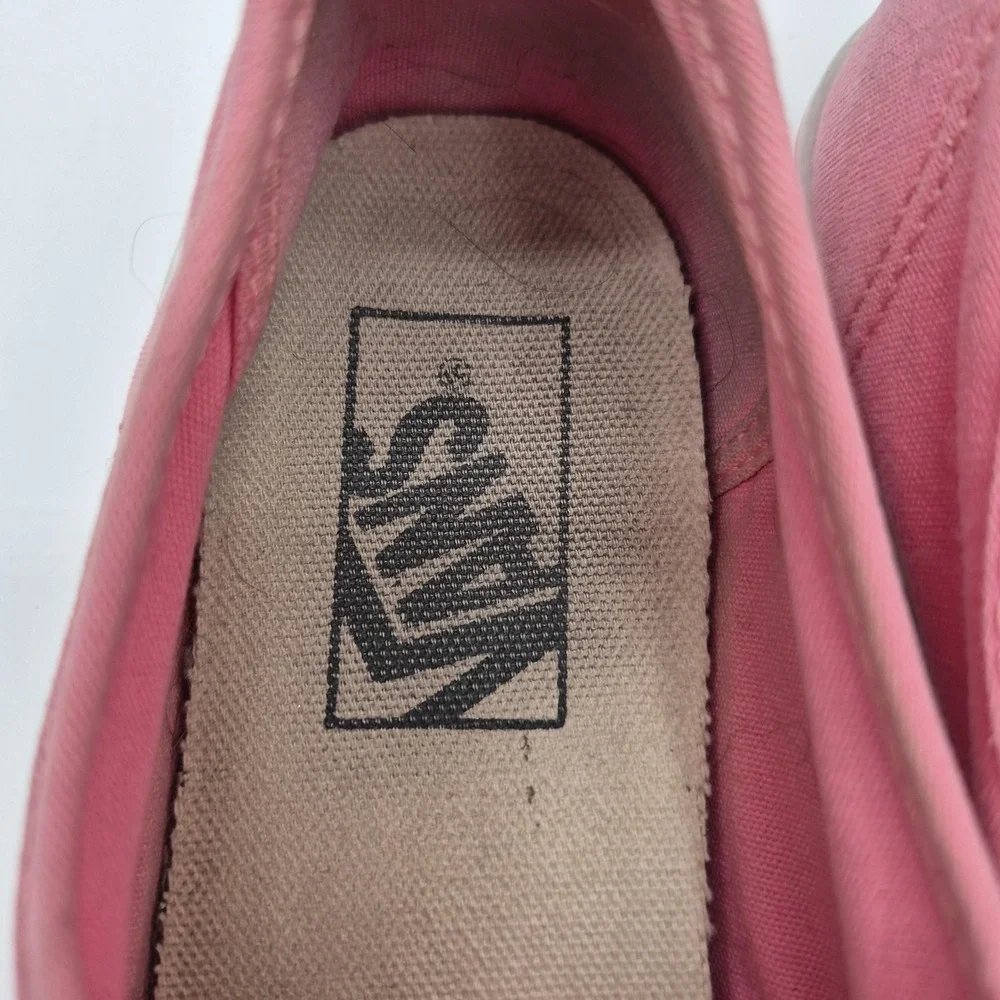Vans‎ Shoes Mens Size 7 EU 39 Pink Canvas Low Top Lace Up Casual Skate Sneakers